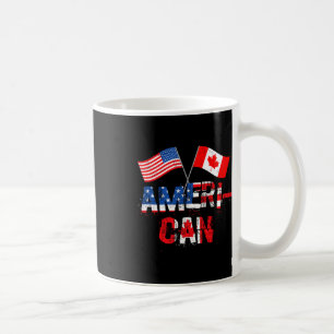 Taza De Café Bandera canadiense estadounidense retroamericana p