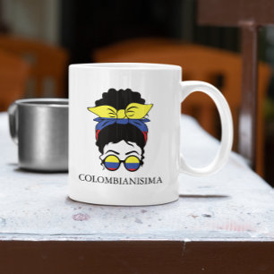 Taza De Café Bandera Chica colombiana CUTE COLOMBIANISIMA