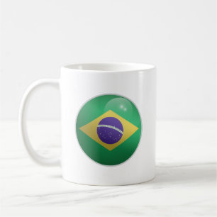 Taza De Café Bandera circular brillante de Brasil 