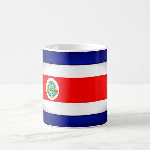Taza De Café Bandera costarricense estilizada