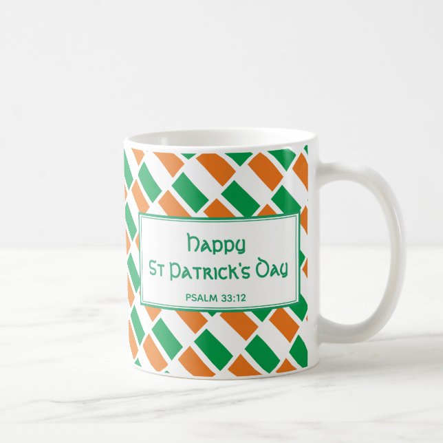 Taza De Café BANDERA cristiana personalizada del DÍA DE PATRICK (Derecha)