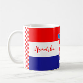 Taza De Café Bandera Croata Con Color Blanco Rojo Textos