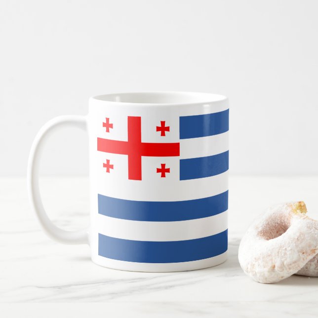 Taza De Café Bandera de Adjara Patriótica (Con donut)
