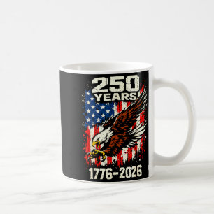 Taza De Café Bandera de águila patriótica 250 aniversario EE. U