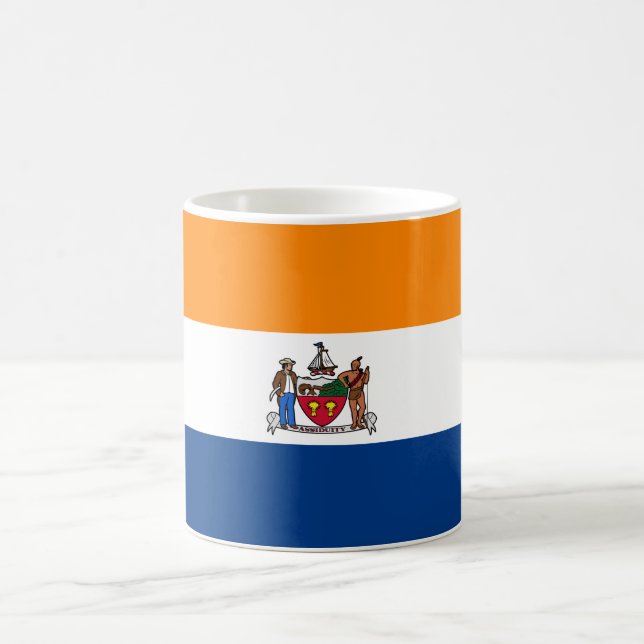 Taza De Café Bandera de Albany, Nueva York (Centro)