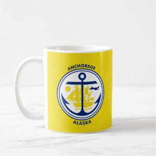 Taza De Café Bandera de Anchorage, Alaska