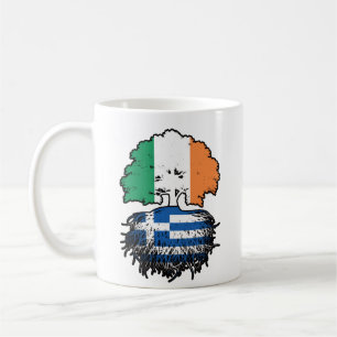 Taza De Café Bandera de árboles griegos irlandeses