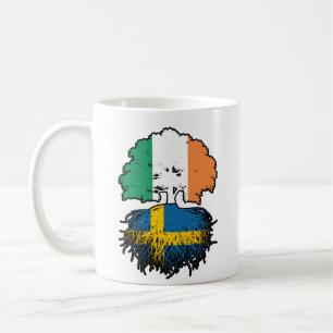 Taza De Café Bandera de árboles sueca de Irlanda irlandesa