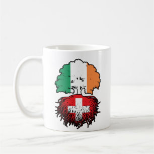 Taza De Café Bandera de árboles suiza irlandesa irlandesa