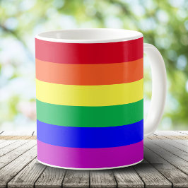 Taza De Café Bandera de arcoíris del orgullo gay de colores súp