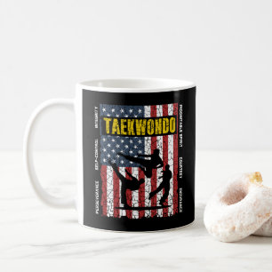 Taza De Café Bandera de artes marciales norteamericanas autocon