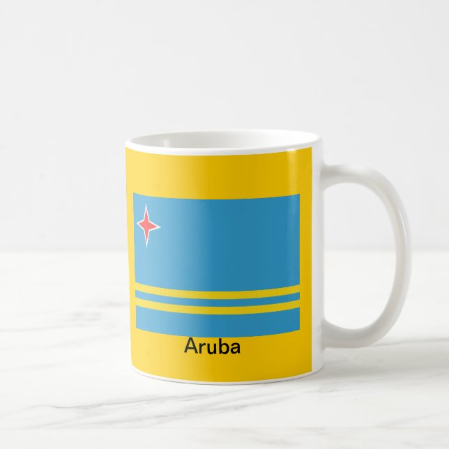 Taza De Café Bandera de Aruba (Derecha)