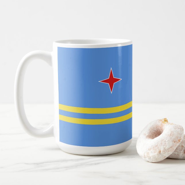 Taza De Café Bandera de Aruba (Con donut)