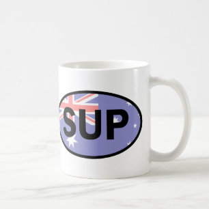 Taza De Café Bandera de Australia de paddleboard en posición ve