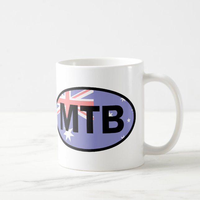 Taza De Café Bandera de Australia en bicicleta de montaña (Derecha)