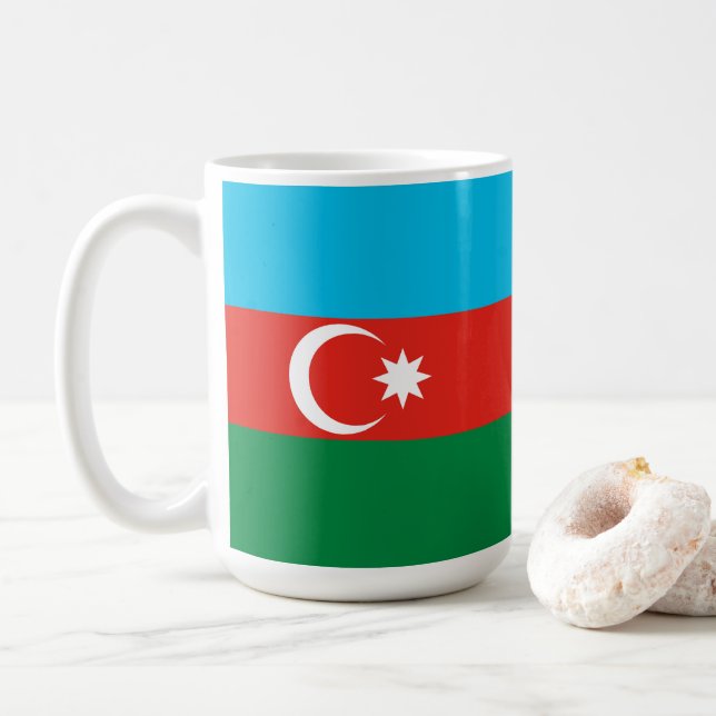 Taza De Café Bandera de Azerbaiyán (Con donut)