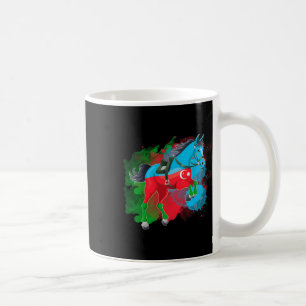 Taza De Café Bandera de Azerbaiyán en bicicleta de caballo