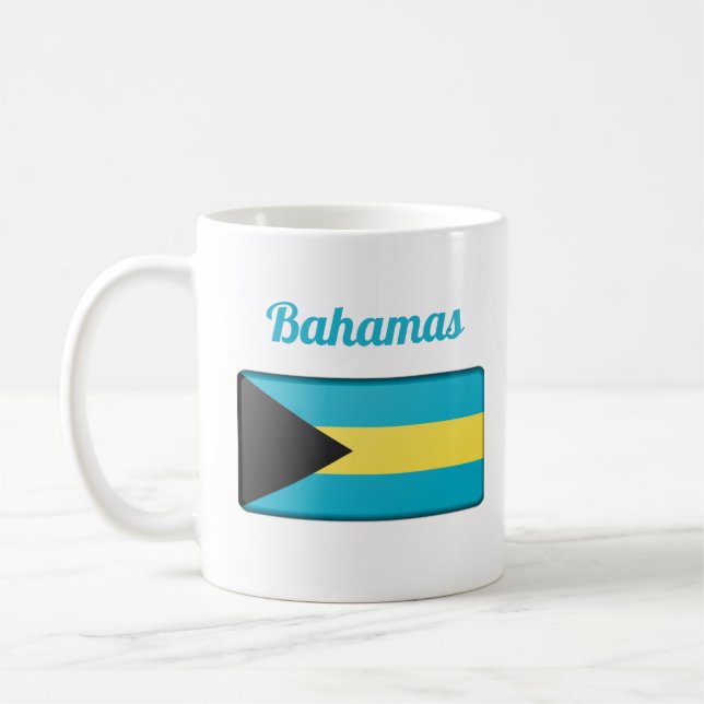 Taza De Café Bandera de Bahamas café Mug (Izquierda)