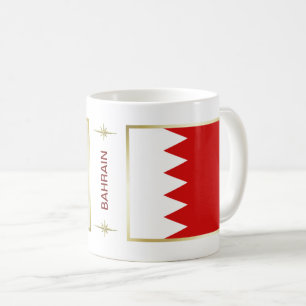 Taza De Café Bandera de Bahréin + mapa de mapas