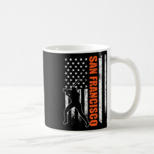 Taza De Café Bandera de béisbol de San Francisco Usa Vintage Pa