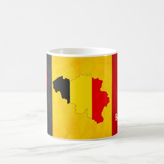 Taza De Café Bandera de Bélgica Regalo patriótico (Centro)