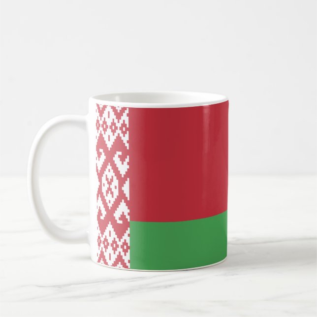 Taza De Café Bandera de Bielorrusia (Izquierda)