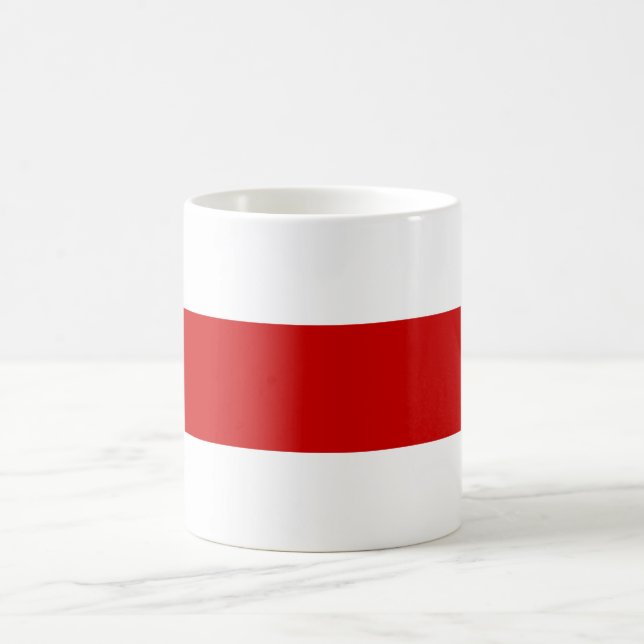 Taza De Café Bandera de Bielorrusia (rojo y blanco) (Centro)