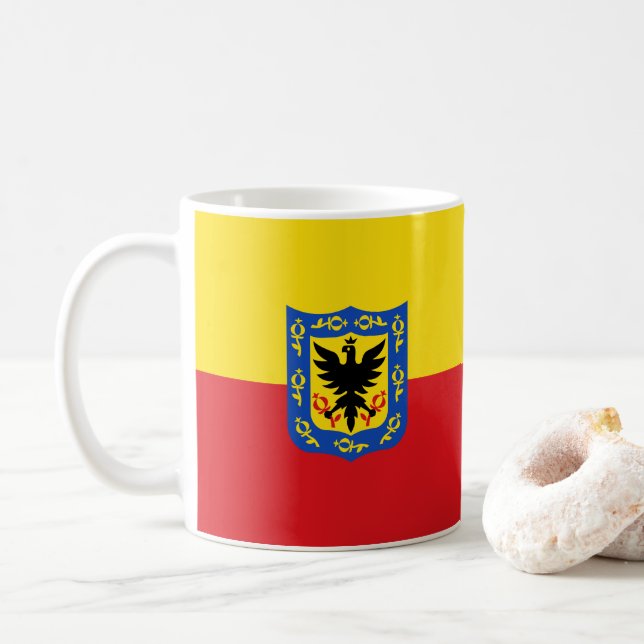 Taza De Café Bandera de Bogotá, Colombia Café Mug (Con donut)