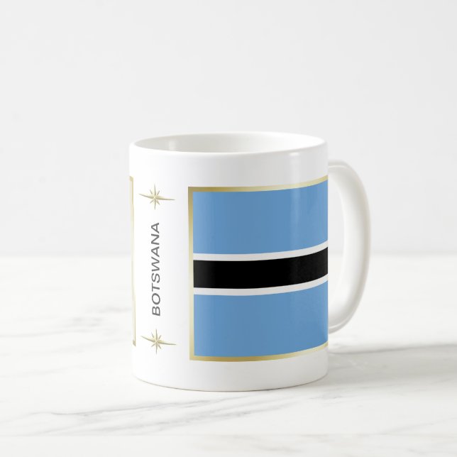 Taza De Café Bandera de Botsuana + Mapa Mug (Anverso derecho)