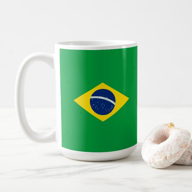 Taza De Café Bandera de Brasil (Con donut)