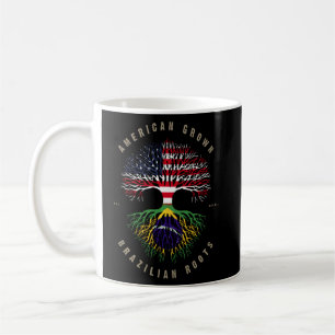 Taza De Café Bandera de Brasil de Estados Unidos crece el coraz