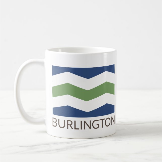 Taza De Café Bandera de Burlington, Vermont Coffee Mug (Izquierda)