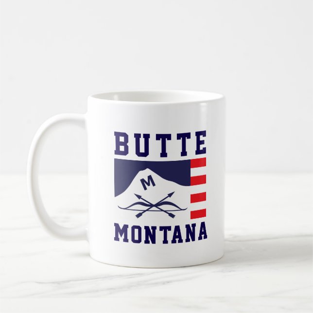 Taza De Café Bandera de Butte, Montana (Izquierda)