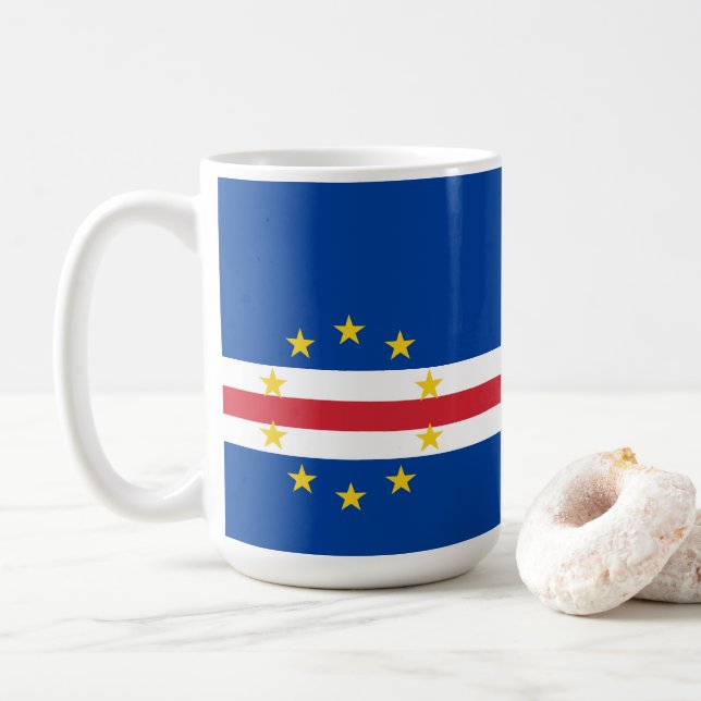 Taza De Café Bandera de Cabo Verde (Con donut)