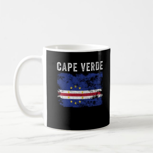 Taza De Café Bandera de Cabo Verde con problemas (Izquierda)