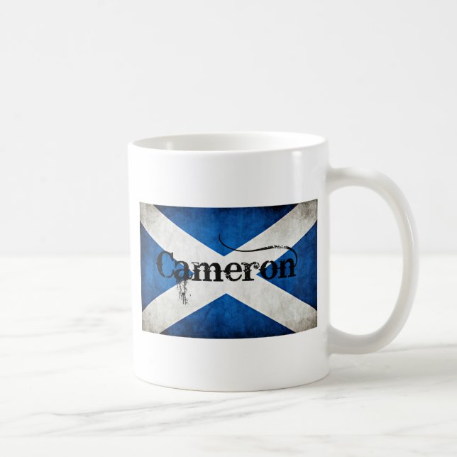Taza De Café bandera de cameron grunge (Derecha)