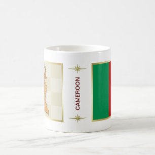 Taza De Café Bandera de Camerún + Mapa Mug