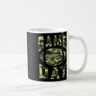 Taza De Café Bandera de camuflaje patriótico de fútbol american