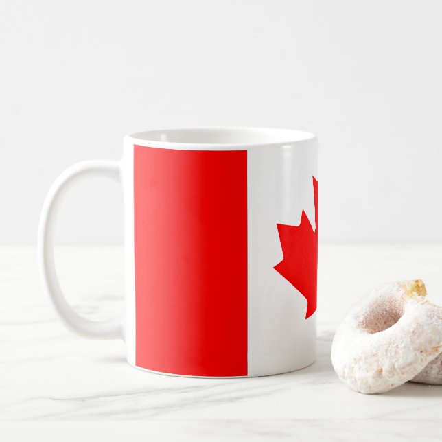 Taza De Café Bandera de Canadá (Con donut)