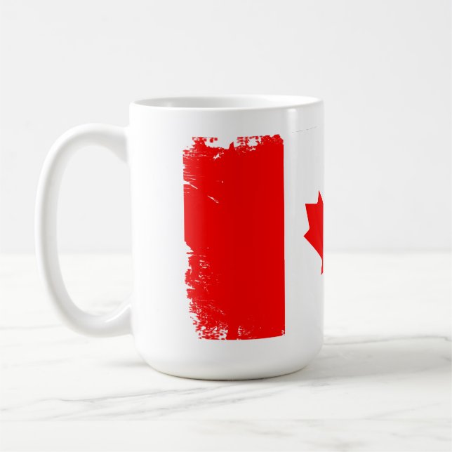 Taza De Café bandera de Canadá desgastada  (Izquierda)