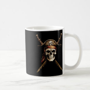Taza De Café Bandera de capitán pirata de navegación cráneo hue