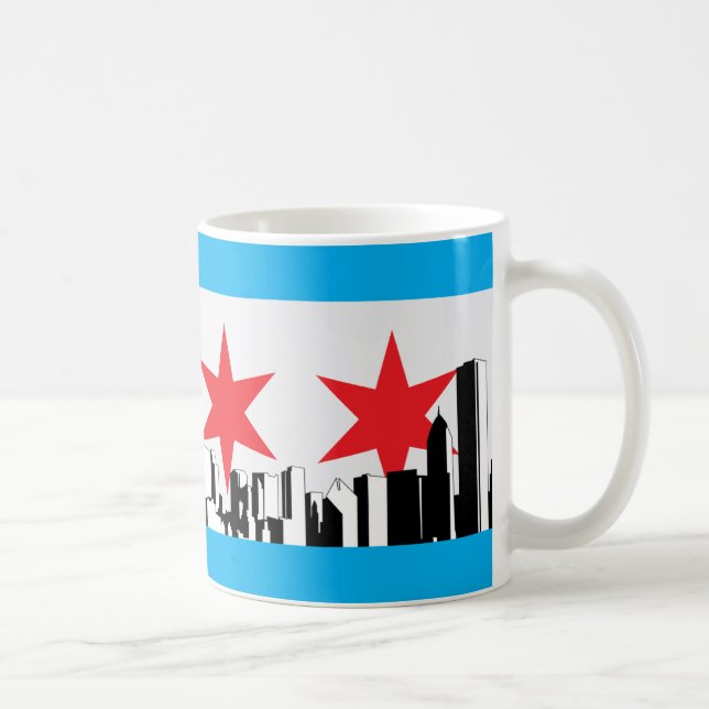 Taza De Café Bandera de Chicago (Derecha)