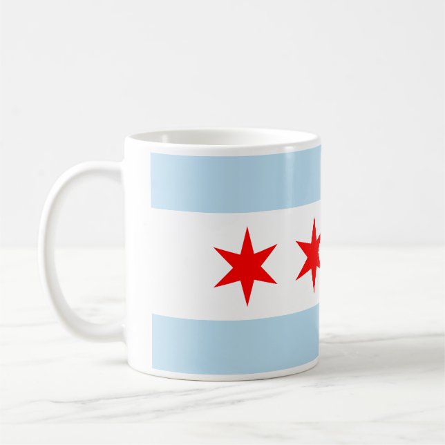 Taza De Café Bandera de Chicago (Izquierda)