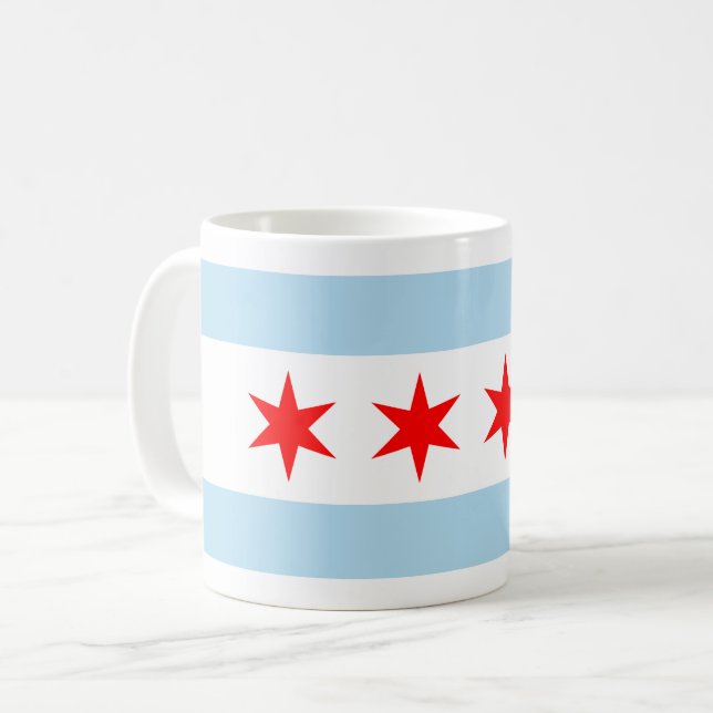 Taza De Café Bandera de Chicago (Illinois) (Anverso izquierdo)