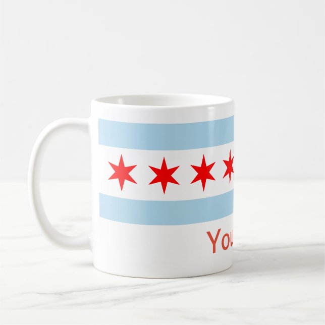Taza De Café Bandera de Chicago, Illinois Coffee Mug (Izquierda)