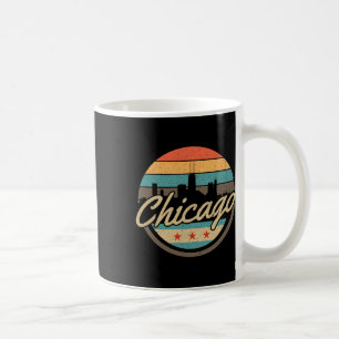 Taza De Café Bandera de Chicago Silueta urbana Vintage Illinois