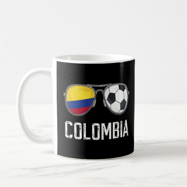 Taza De Café Bandera de Colombia y hincha colombiano de vidrio  (Izquierda)
