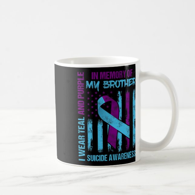 Taza De Café Bandera de concientización sobre el suicidio de la (Derecha)