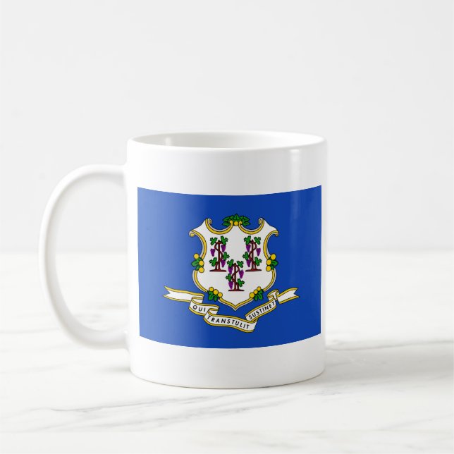 Taza De Café Bandera de Connecticut + Mug de mapa (Izquierda)