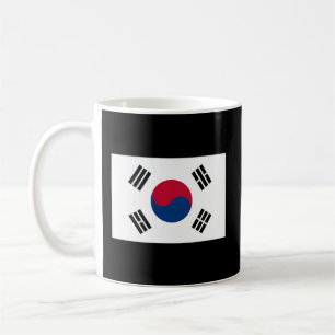 Taza De Café Bandera de Corea del Sur con colores nacionales co